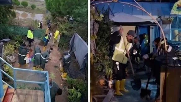 Bursa Büyükşehir ekipleri Mudanya Esence'de sel için sahada