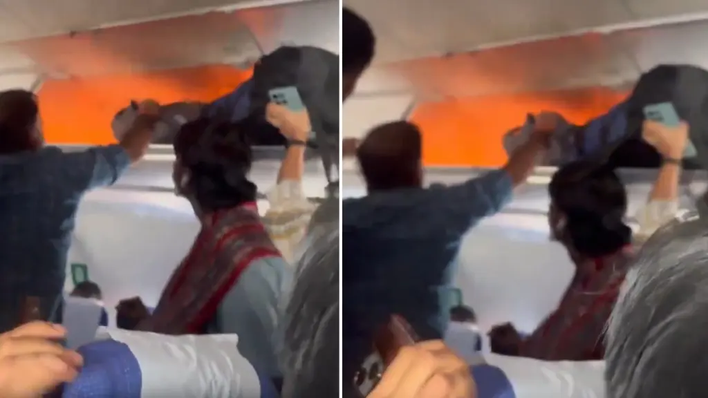 Uçakta şarj cihazı patladı, kabinde yangın çıktı