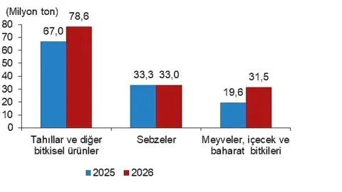 Bitkisel Üretim 2026 2. Tahmini: Üretimde genel artış öngörülüyor